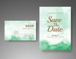 Wedding invitation with abstract watercolor background vector