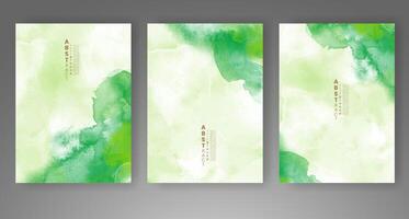 Set of creative hand painted abstract watercolor background. Design for your cover, date, postcard, banner, logo. vector