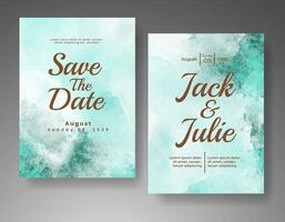 Wedding invitation with abstract watercolor background vector