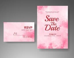 Wedding invitation with abstract watercolor background vector