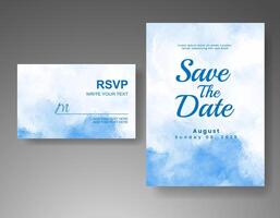 Wedding invitation with abstract watercolor background vector