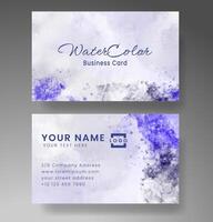 Beautiful business card template with watercolor vector