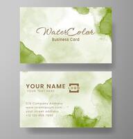 Beautiful business card template with watercolor vector