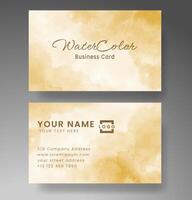 Beautiful business card template with watercolor vector