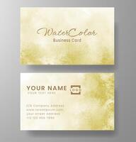 Beautiful business card template with watercolor vector