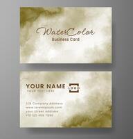 Beautiful business card template with watercolor vector