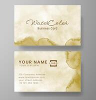 Beautiful business card template with watercolor vector