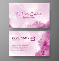 Beautiful business card template with watercolor vector