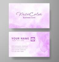 Beautiful business card template with watercolor vector