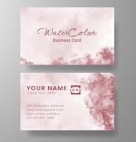 Beautiful business card template with watercolor vector