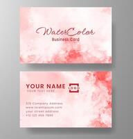 Beautiful business card template with watercolor vector