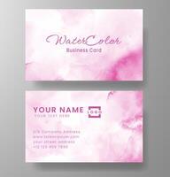 Beautiful business card template with watercolor vector