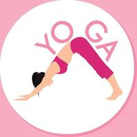 A woman is doing yoga on international yoga day vector