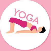 A woman is doing yoga on international yoga day vector