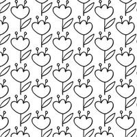 Seamless pattern with flower in doodle style. Creative handmade background. vector