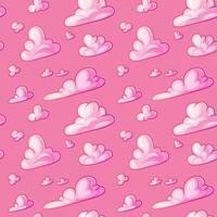 Pink Clouds Seamless Pattern vector