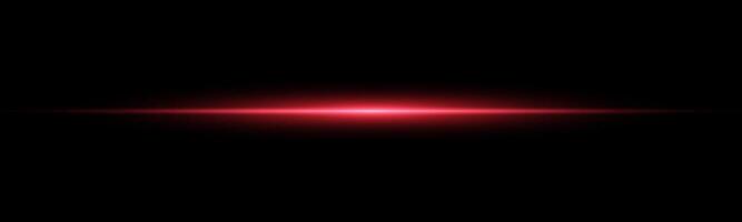 Red horizontal laser beam. Light lensflare. Red glow flare light effect. illustration. vector
