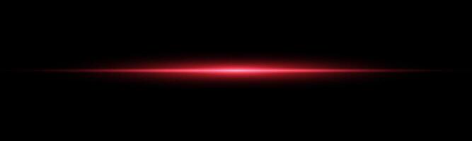 Red horizontal laser beam. Light lensflare. Red glow flare light effect. illustration. vector