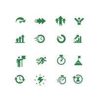 performance and success icons set vector