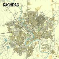 Baghdad, Iraq map poster art vector