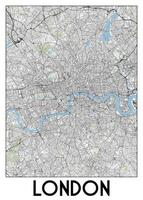 London, UK map poster art vector