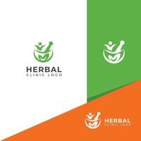 Creative natural Herbal clinic logo Design Template. vector