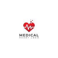 Medical heart Logo design template. Heartbeat logo. vector