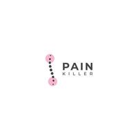 Creative Back pain, Pain killer treatment logo design. vector