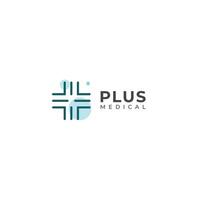 Creative Cross plus medical logo design template. vector