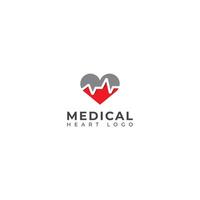 médico corazón logo diseño modelo. latido del corazón logo. vector