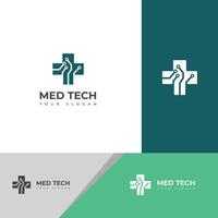 creativo medicina tecnología logo diseño modelo icono. vector