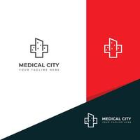 médico ciudad logo diseño modelo. vector