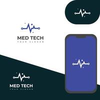 Creative Med Tech Logo Design Template icon. vector