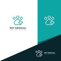 creativo mascota médico cuidado logo diseño. vector