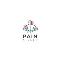 Creative Back pain, Pain killer treatment logo design. vector