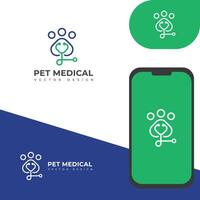 Creative pet medical care logo design. vector