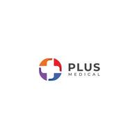 Creative Cross plus medical logo design template. vector