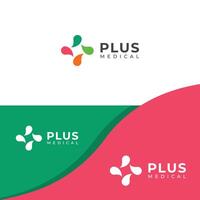 Creative Cross plus medical logo design template. vector