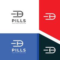 Creative fast pills logo design. vector