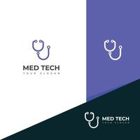 Creative Med Tech Logo Design Template icon. vector