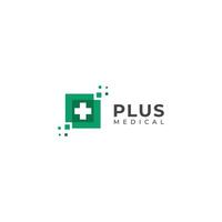 Creative Cross plus medical logo design template. vector