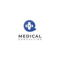 Medical consulting logo design. Doctor chat consulting talk logo. vector