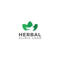 creativo natural herbario clínica logo diseño modelo. vector
