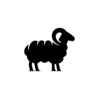 Sheep silhouette with standing pose vector