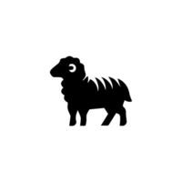 Sheep silhouette with standing pose vector