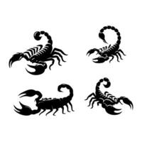 Scorpion or scorpio animal attacks isolated on a white background. Scorpius zodiac symbol tattoo. Black and white hand drawn vector