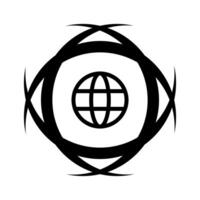 Go to web symbol icon, globe logo vector