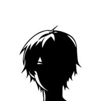 Man silhouette profile picture anime style vector