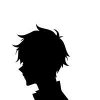 hombre silueta perfil imagen anime estilo vector