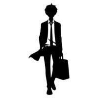 Man silhouette profile picture anime style vector